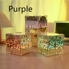 Bloom Cube 3D Tulip Night Light