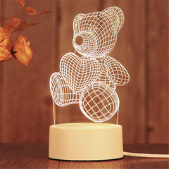 3D LED Birthday Night Light – Decorative Bedside Lamp