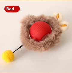 Interactive Self-Rolling Plush Cat Toy Ball