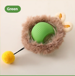 Interactive Self-Rolling Plush Cat Toy Ball